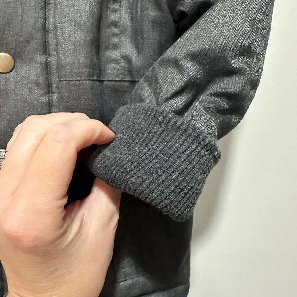 Okie Dokie Gray Winter Parka Coat Size 18mons, Removable Hood Shearling Lined